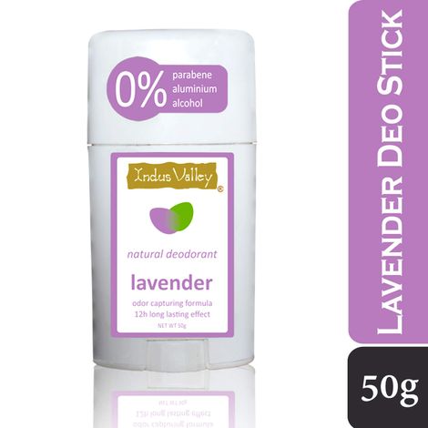 Buy Indus Valley Lavender Alcohol Free, Aluminium Free Daily use Deodorant Stick (12 Hour Long Lasting Effect) 50 gm-Purplle