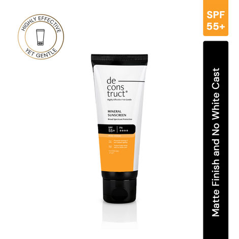 Buy Deconstruct Tinted Mineral Sunscreen - SPF 55+ and PA++++ - Broad Spectrum and Water Resistant Sunscreen |(50 g)-Purplle