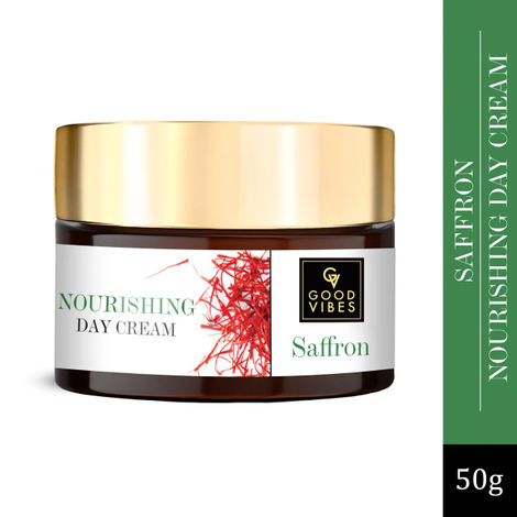 Buy Good Vibes Saffron Nourishing Day Cream | Hydrating, Glow | With Coffee | No Parabens, No Sulphates, No Mineral Oil, No Animal Testing (50 g)-Purplle