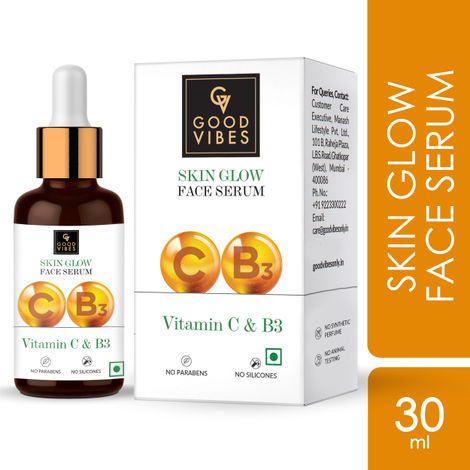 Buy Good Vibes Vitamin C & B3 Skin Glow Face Serum | Brightening, Anti-Ageing | With Orange | No Parabens, No Sulphates, No Animal Testing (30 ml)-Purplle