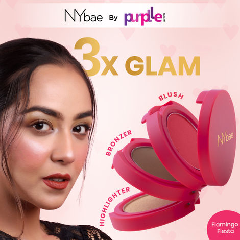 Buy NY Bae 3 in 1 Glam Stack | Blusher and Highlighter | Bronzer | Lip and Cheek Tint | Face Palette | Korean Beauty | Eyeshadow Palette | Makeup Kit - Flamingo Fiesta 02 (6g)-Purplle