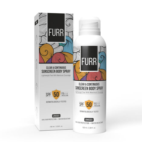 Buy Furr Sunscreen Body Spray With Spf 50 Pa++++ No white-cast, Non Greasy & Water Resistant 100 ml-Purplle