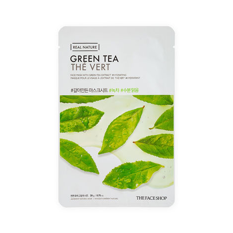 Buy The Face Shop Real Nature Green Tea Face Mask (Sheet Mask 20g)-Purplle