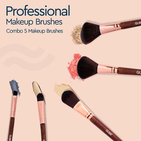 Buy GUBB Professional Makeup Brushes Combo Pack of 5 (Foundation Brush, Powder Brush, Blush Brush, Eyeshadow Brush & Eyeliner Brush)-Purplle