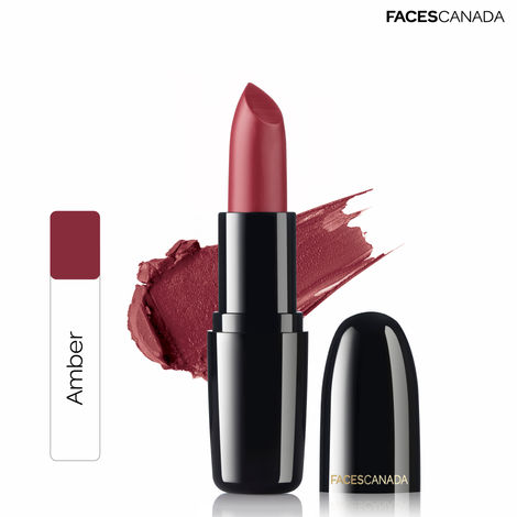Buy Faces Canada Weightless Creme Lipstick |Jojoba and Almond Oil | Highly pigmented | Smooth One Stroke Color | Keeps Lips Moisturized | Amber 4g-Purplle