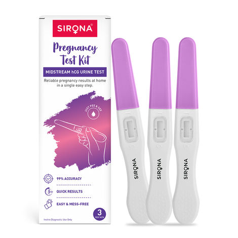 Buy Sirona Pregrx Midstream Pregnancy test kit Easy to Use Midstream Urine Test Kit Accurate Result in Just 5 Minutes 3 Pc-Purplle