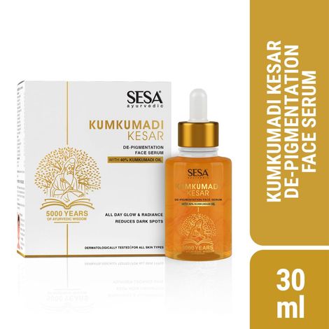 Buy SESA 40% Kumkumadi Oil-Based Kumkumadi Kesar De Pigmentation Face Serum 30ml I For Glowing Skin, Skin Brightening & Lightening, Anti-Ageing, Reduced Dark spots & Wrinkles-Purplle