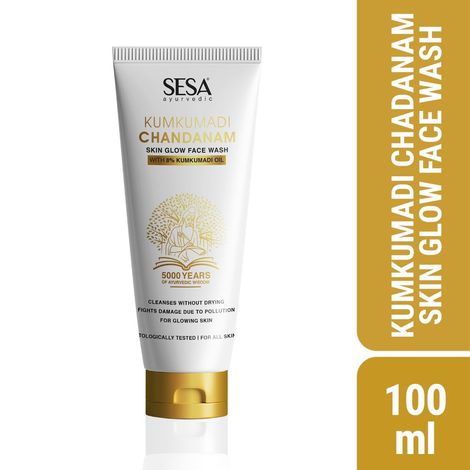 Buy SESA 8% Kumkumadi Chandanam Skin Glow Face Wash I All Skin Types I Dermatologically Tested I Glowing Skin,brightening & Lightening ,Reduces Dark Spots ,Cleanses without Drying I For Men & Women I100ml-Purplle