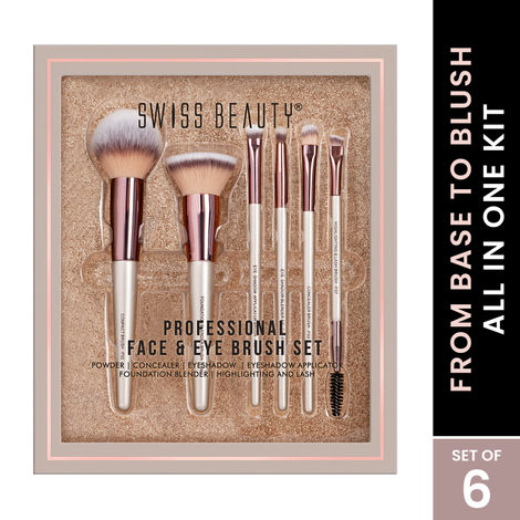 Buy Swiss Beauty Professional Face & Eye Brush Set - 1-Purplle