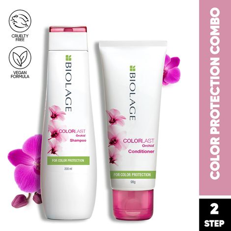 Buy Biolage Professional Colorlast Shampoo and Conditioner, Protects Colored Hair & Maintains Vibrancy, With Orchids, Vegan & Cruelty-Free, 200ml + 98g-Purplle