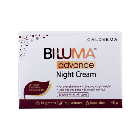 Buy Biluma Advance Skin brightening Night cream with Vitamin C and hyluronic acid for even skin tone, dark spots and wrinkles - 45 gm-Purplle
