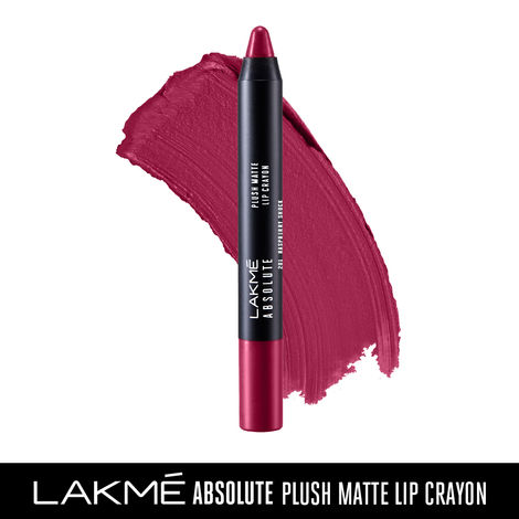 Buy Lakme Absolute Plush Matte Lip Crayon 201 Raspberry Shock (2.8 g)-Purplle