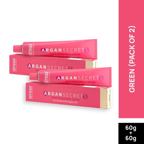 Buy Streax Professional Argan Secret Hair Colourant Cream Colour cutter - Green (60 g) (Pack of 2)-Purplle