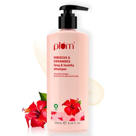 Buy Plum Hibiscus & Ceramides Long & Healthy Shampoo | Contains hibiscus extracts, ceramides|  prevents split ends | 100% vegan-Purplle