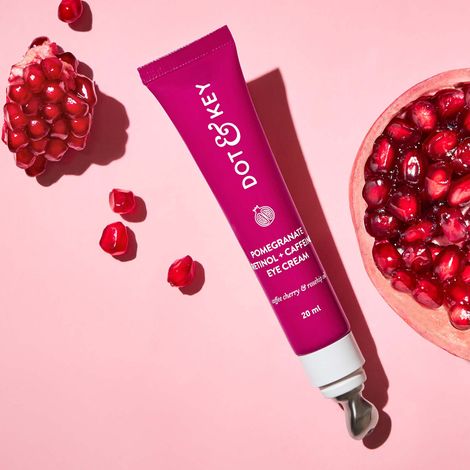 Buy Dot & Key Pomegranate Retinol + Caffeine Eye Cream | Under Eye Cream for Boosts Collagen, Reduces Fine Lines & Wrinkles | Fades Dark Circles & Reduces Puffiness | Fragrance & Dye Free | Restores Essential Moisture | 20ml-Purplle