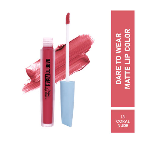 Buy Mattlook Dare To Wear Matte Lip Color, Highly Pigmented, Smooth Application, Waterproof, Non Transfer & Long Lasting, Finish Matte, Coral Nude (3.5 ml)-Purplle