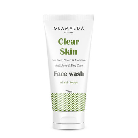 Buy Glamveda Clear Skin Tea Tree, Neem & Aloe Vera Anti Acne Face Wash (75 ml)-Purplle