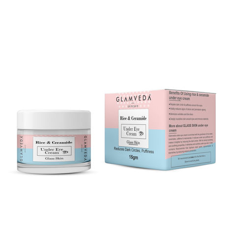 Buy Glamveda Glass Skin Rice & ceramide Under Eye Cream Reduces Dark Circles & Puffiness (15 g)-Purplle