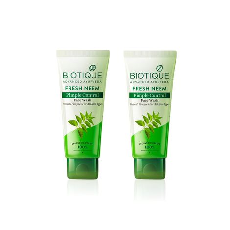 Buy Biotique Fresh Neem Pimple Control Face Wash (150 ml) - Pack of 2-Purplle