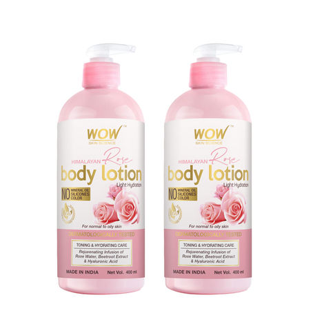 Buy WOW Skin Science Himalayan Rose Body Lotion For Light Hydration - Normal To Oily Skin - with Rose Water, Beetroot Extract - 400mL (Pack of 2)-Purplle