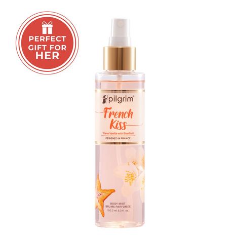 Buy Pilgrim French Kiss Body Mist (Vanilla With Starfruit)| Vanilla Body Mist For Women Long Lasting| Sensual Fragrance | Body Spray| Romance Perfume For Women (150 ml)-Purplle