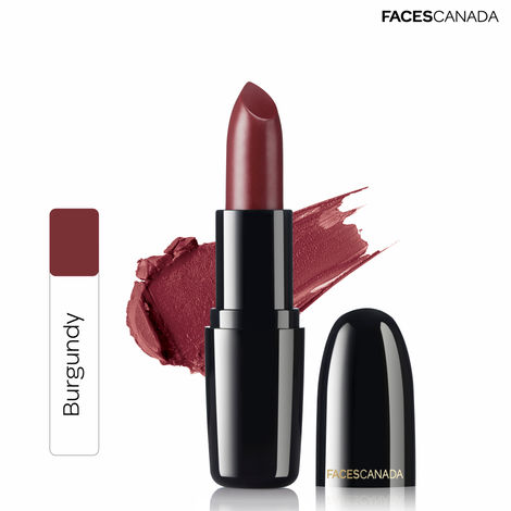 Buy Faces Canada Weightless Creme Lipstick |Jojoba and Almond Oil enriched | Highly pigmented | Smooth One Stroke Weightless Color | Burgundy 4g-Purplle