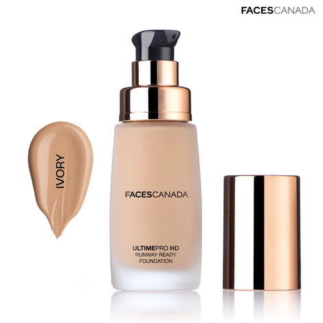 Buy FACES CANADA Ultime Pro HD Runway Ready Foundation - Ivory 30 ml | Radiant Flawless Finish | HD High Coverage | Blends Easily | Longwear | Natural Dewy Skin-Purplle