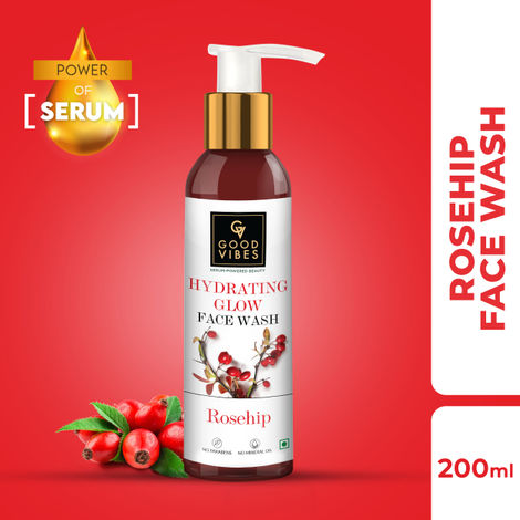 Buy Good Vibes Rosehip Hydrating Glow Face Wash | Deep Pore Cleansing, Moisturizing | With Avocado Oil | No Parabens, No Mineral Oil (200 ml)-Purplle