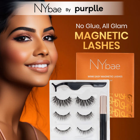 Buy NY Bae Wink Easy Magnetic Eye Lashes|Eyeliner Waterproof | False Eyelashes | Waterproof Mascara| Eye Makeup | Value Pack | Reusable|Korean Beauty Combo of 5-Purplle