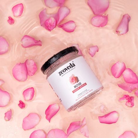 Buy ZEOVEDA Organic Exfoliate Rose Sugar Scrub For Face & Body, Blackhead Remover, De Tan Removal, Dirt Removal From Neck, Knees, Elbows, Arms | Toxin & Cruelty Free | Suitable for all Skin Type (150 gm)-Purplle