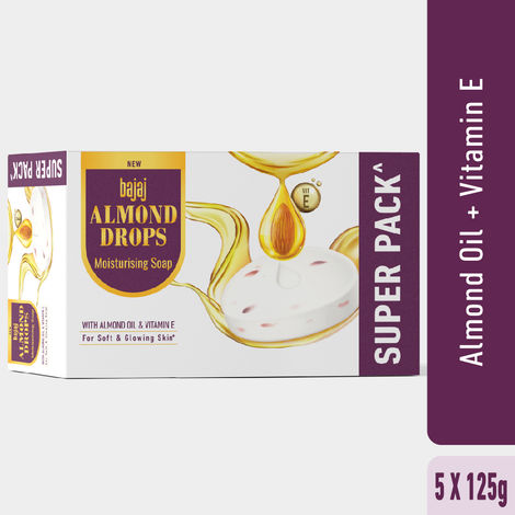Buy Bajaj Almond Drops Moisturizing Soap 5 X 125g-Purplle