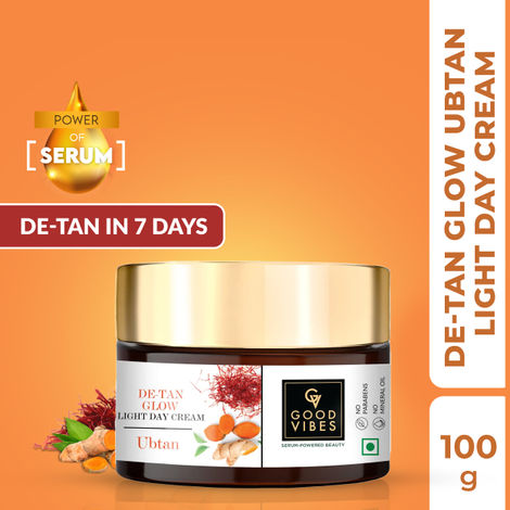 Buy Good Vibes De-Tan Glow Light Day Cream With Power of Serum (100g)-Purplle