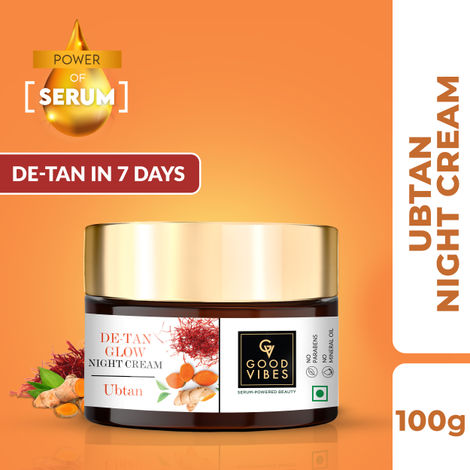 Buy Good Vibes Ubtan De-tan Glow Night Cream (100g)-Purplle