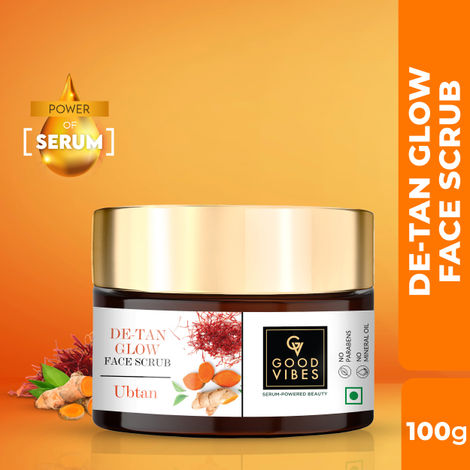 Buy Good Vibes Ubtan De-tan Glow Face Scrub with Power of Serum (100g)-Purplle