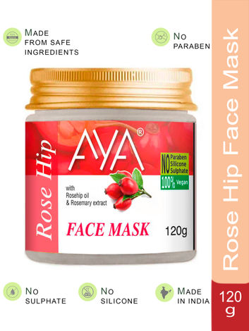 Buy AYA Rosehip Face Mask, 120 gm | No Paraben, No Silicone, No Sulphate-Purplle