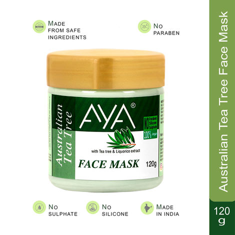 Buy AYA Australian Tea Tree Face Mask, 120 gm | No Paraben, No Silicone, No Sulphate-Purplle