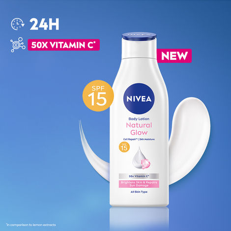 NIVEA Body Lotion Natural Glow, Cell Repair, SPF 15 & 50x Vitamin C 200 ml