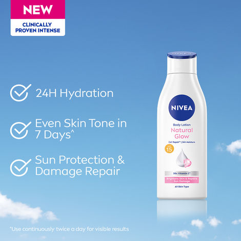 NIVEA Body Lotion Natural Glow, Cell Repair, SPF 15 & 50x Vitamin C 200 ml