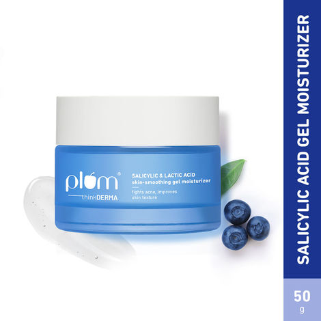 Buy Plum thinkDERMA Salicylic & Lactic Acid Skin-smoothing Gel Moisturizer | Fights Acne | Improves Skin Texture | Hydrates & Smoothens Skin | Lightweight Gel-based | 100% Vegan | 50g-Purplle