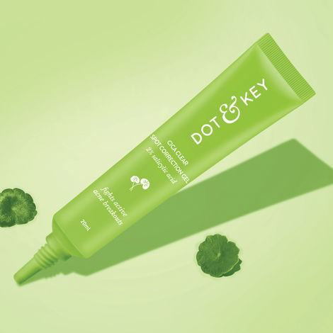 Buy Dot & Key Cica Clear Spot Correction Gel with 2% Salicylic Acid | For Oily, Acne Prone & Sensitive Skin |(20 ml)-Purplle