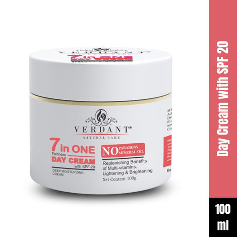 Buy Verdant Natural Care 7 in 1 Fairness Day Cream with SPF 20 (100 gm)-Purplle