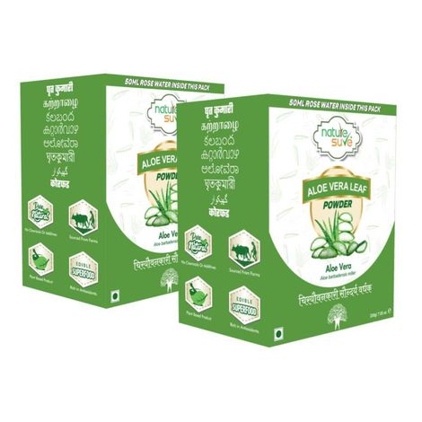Buy Nature Sure Aloe Vera Leaf Face Pack Powder 200g with Rose Water 50 ml - 2 Packs-Purplle