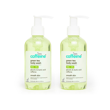 Buy mCaffeine Green tea body wash with AHA -10% Pack of 2-Purplle