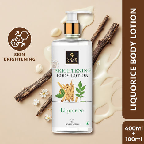Buy Good Vibes Liquorice Brightening Body Lotion | Non-Greasy, Moisturizing, Softening | No Parabens, No Sulphates, No Animal Testing (500 ml)-Purplle