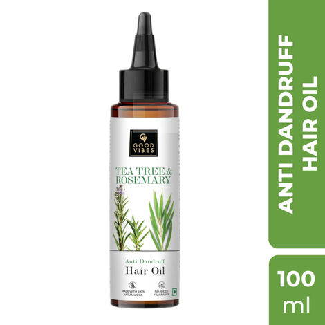 Buy Good Vibes Tea Tree & Rosemary Anti Dandruff Hair Oil (100 ml)-Purplle