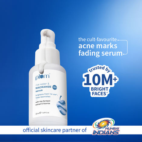 Buy Plum 10% Niacinamide Face Serum with Rice Water for Blemish-Free, Clear & Bright Skin (15 ml)-Purplle