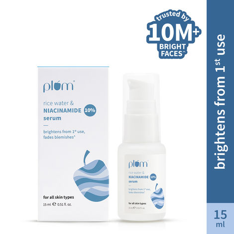 Buy Plum 10% Niacinamide Face Serum with Rice Water for Blemish-Free, Clear & Bright Skin (15 ml)-Purplle
