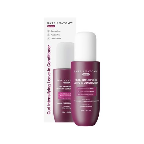 Buy Bare Anatomy Curl Intensifying Leave In Conditioner Cream | Deeply Conditions Hair With 2X Frizz Protection & Curl Retention For 48 Hours | Powered By Coconut Oil, Hyaluronic Acid & Castor Oil | Sulphate & Paraben Free | For Women and Men | 140 ml-Purplle
