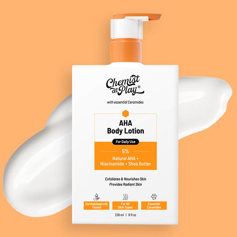Buy Chemist at Play AHA Body Lotion with Ceramides | 5% Natural AHA + Niacinamide + Shea Butter | (236 ml)-Purplle