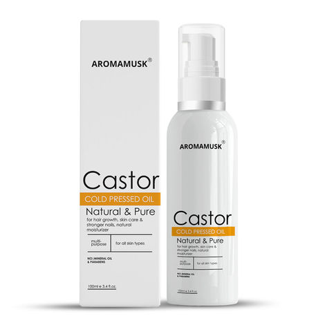 Buy AromaMusk USDA Organic 100% Pure Cold Pressed Castor Oil For Hair And Skin (100 ml)-Purplle